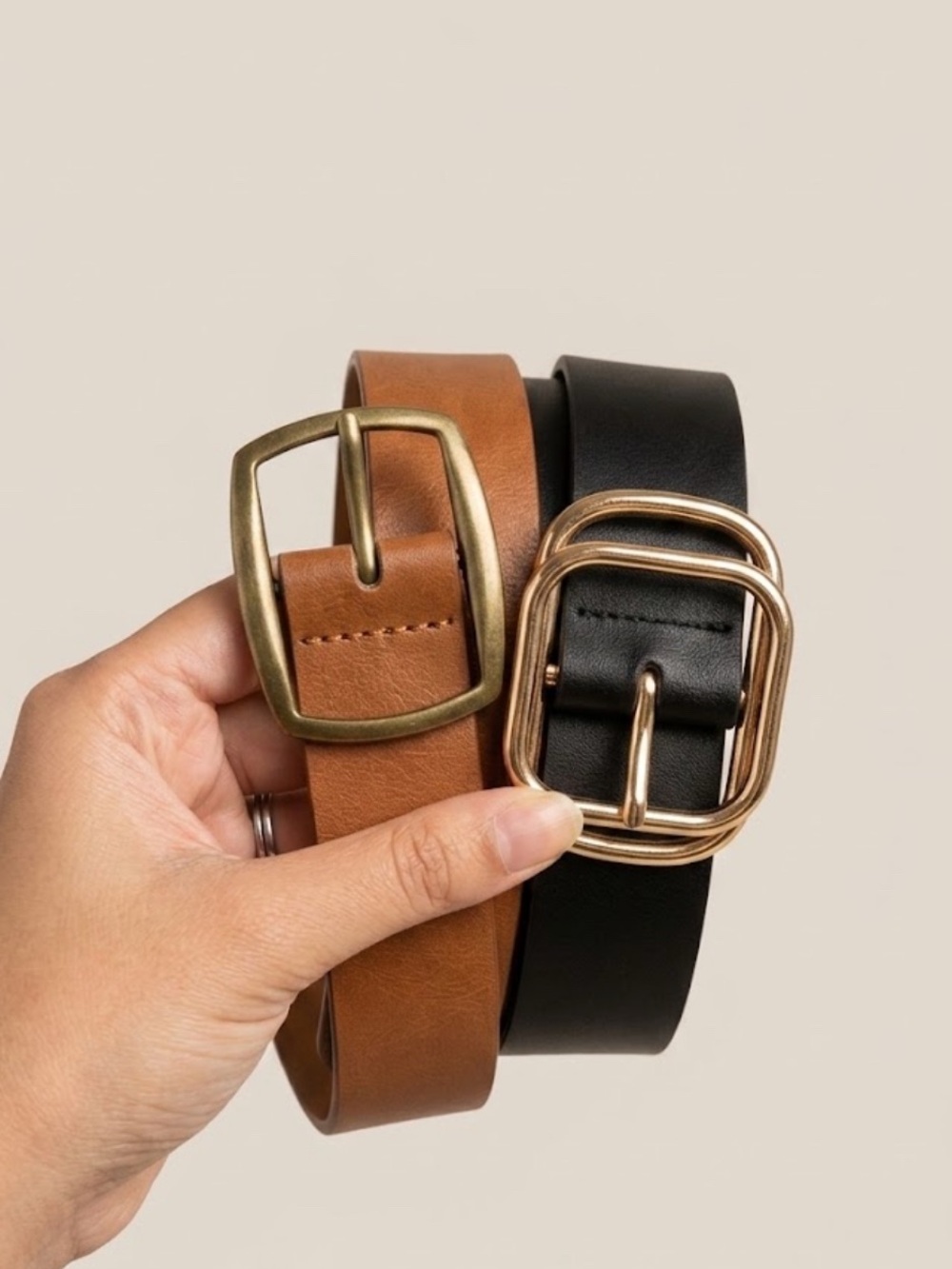 Classic Leather Belts — Black and Tan